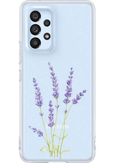 Samsung Galaxy A53 Uyumlu Lavanta Çiçek Tasarımlı Baskılı Silikon Kılıf Renkli