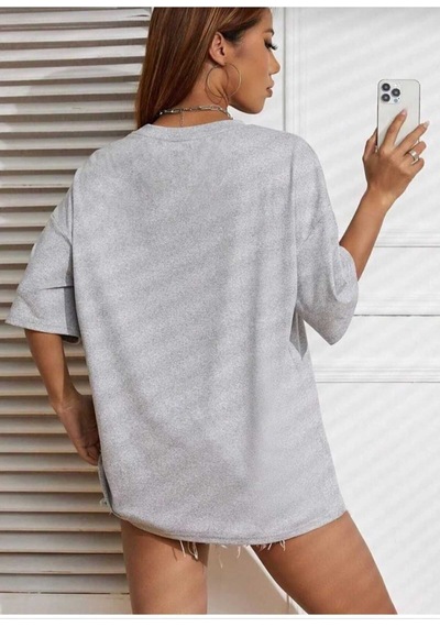 Kozia Outdoors Majestıc Baskılı Oversize Basic O Yaka Unisex T-shirt Gri