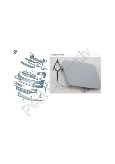Passat B8 Ön Tampon Çeki Demir Kapağı 3g0807155d