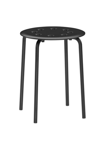 Tabure, Siyah Ikea Genişlik 40Cm Siyah Renk Yuvarlak Tabure