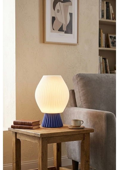 Neolab Lumina Fluted Masa Lambası Beyaz - Lacivert Çok Renkli