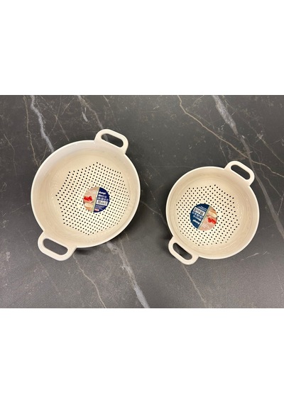 1,2 L Ve 0,7 L Mini Süzgeç Seti Krem Renk 2 Parça Set