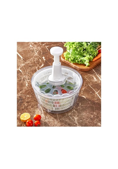 Manuel Üstten Basmalı Sebze Salata Kurutucu Pratik Kurutma Süzgeçli Sebze Kurutmatik 5 Litre Diğer