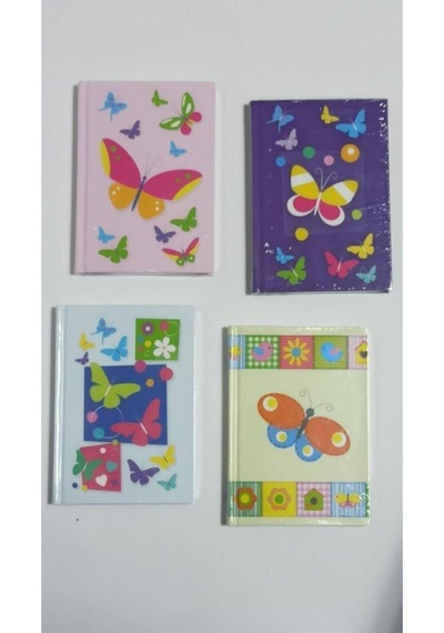 Not Defteri Kelebek 14x20cm 120 Yaprak Çizgili 1.hamur 70 Gram Bad0473 Karışık Renk 1 Adet