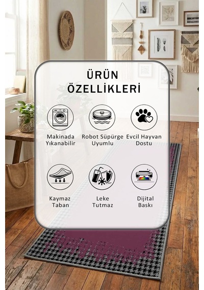 Yıkanabilir Yolluk 41 Mürdüm
