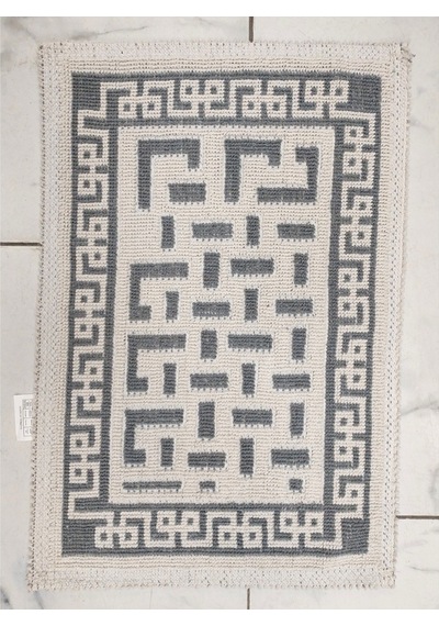 Pamuklu Bukle Lüks Kilim 40x60 -luma Kreme Gri Krem