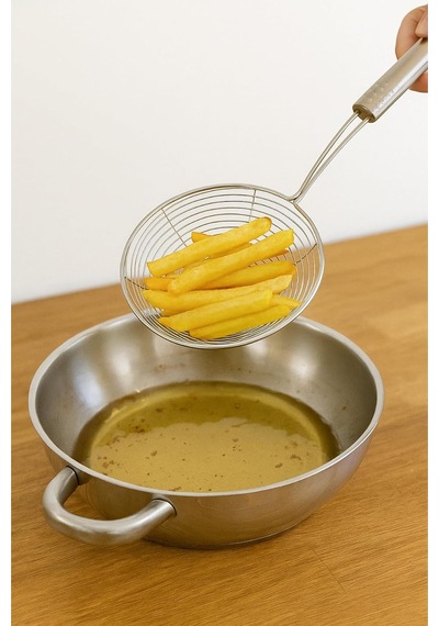 Kitchen Design Lab Metal Saplı Kevgir Seti, 18-16 Cm Çap, 2'li Set, Gri Diğer