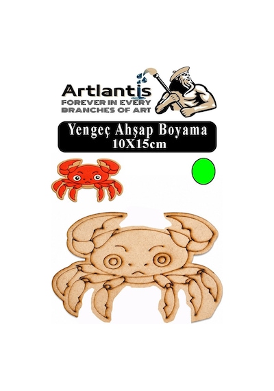 Ahşap Boyama Deniz Canlıları 1 Adet 10x15cm Boyama Figürü Etkinlik Çoçuk Gelişim Motor Beceri Kreş Anasınıfı Yeşil