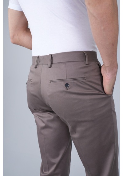 Bisse Bej Doğal Pamuk Pilesiz Spor Pantolon Pns24k24003 D07 Bej