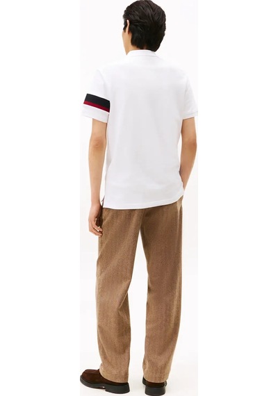 Tommy Hilfiger Rwb Sleeve Tape Reg, Ybr Beyaz Erkek Polo T-shirt