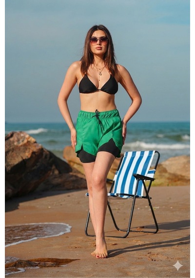 Winmoda34 Premium Deniz & Havuz Kullanımına Uygun Taytlı Şort Active Swim Benetton