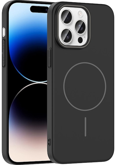 Apple Uyumlu iPhone 14 Pro Max Uyumlu Kılıf Magsafe Şarj Özellikli Zore Ruby Silikon Kapak - Lacivert Lacivert -