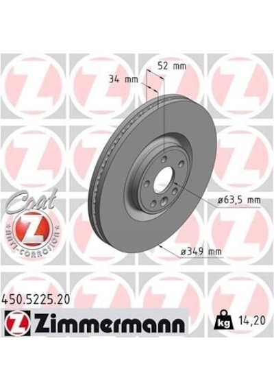 Zımmermann Fren Dıskı On 18 Inc Dıscovery Sport L550 14 Range Rover Evoque L538 11 19 Jaguar E-pace X540