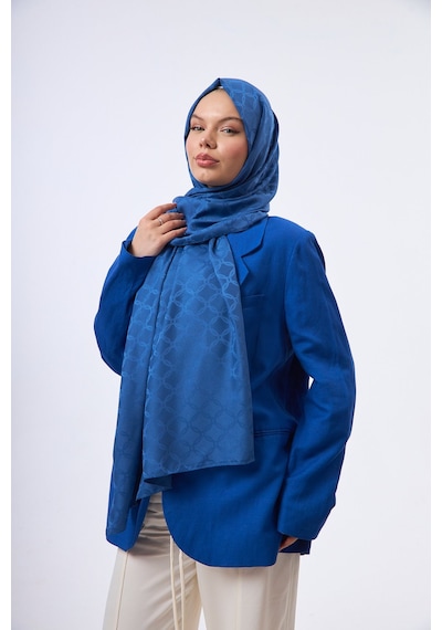 Mirsoy Scarf Lina Modern Desen Şal Mavi