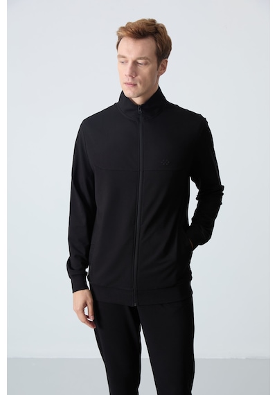 Tommy Life Siyah Pamuklu Kalın Yumuşak Dokulu Comfort Fit Basic Erkek Eşofman Takım - 85260 Siyah