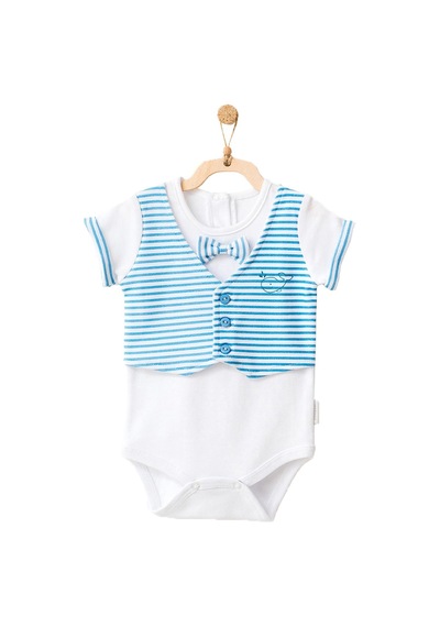 Dear Enika Andywawa Erkek Bebek Balina Motifli Papyonlu Tulum Şort Takımı Ac21554r 001