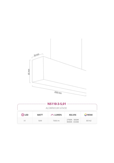 Nevo 200 Cm Linear Sarkıt Ns110-3-S,01