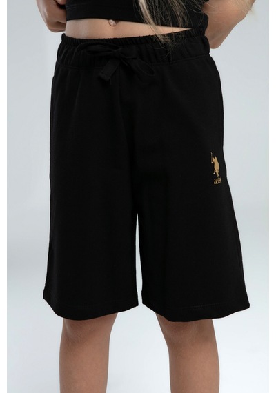 U.s. Polo Assn. Kız Çocuk Siyah Bermuda Takım Us2080 Siyah