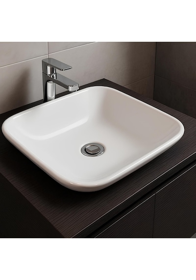 Deliksiz Taşma Özellikli 43 Cm Lavabo Batarya 508 Yeşil