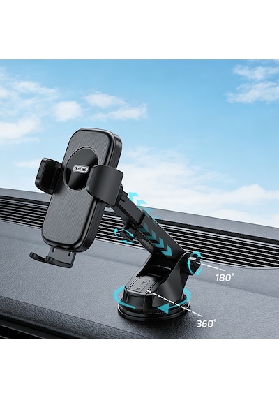 Go Des Gd-hd356 360 Derece Dönebilen Teleskopik Vakumlu Tasarım Araç İçi Telefon Tutucu Siyah