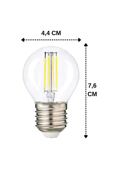 4 Adet Heka 6w 51w 6500k Beyaz Işık E27 Duylu Şeffaf Led Ampul Heka