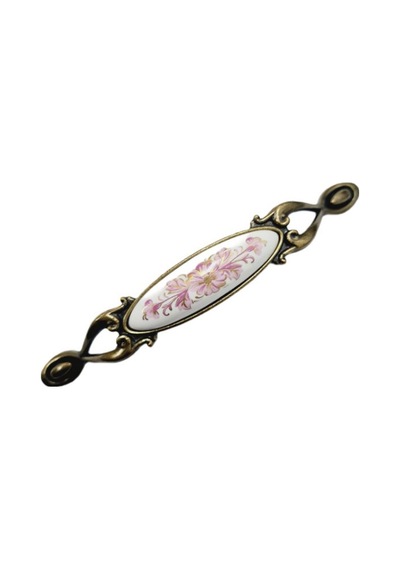 Miray 96 Mm Metal Antik Sarı Porselen Desenli / 5 Adet Antik