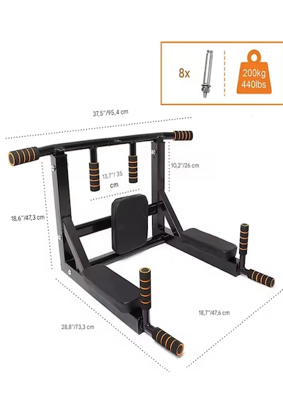 3in1 Büyük Duvara Monte Duvar Barfiks Dips Pull-up Biceps Spor E