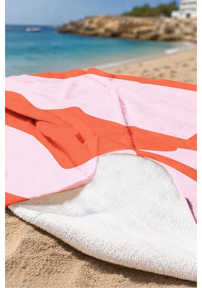 Love Yazılı Modern Plaj Havlusu - Tipografik Kırmızı Pembe Hızlı Kuruyan Havuz Deniz Banyo Havlusu Mat Lavanta