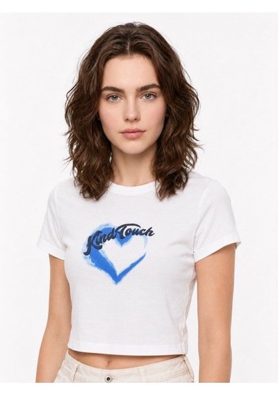 LOFT Crop Kadın Tshirt K.kol Lf2042272 Q1.v1 Beyaz