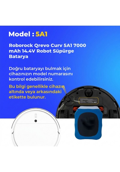 Roborock Qrevo Curv 5a1 7000 Mah 14.4v Robot Süpürge Batarya