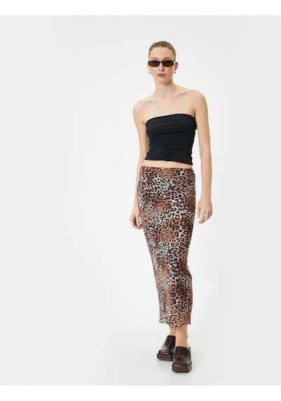Koton Crop Straplez Üst Drapeli Slim Fit Siyah 4sak10696ek Siyah