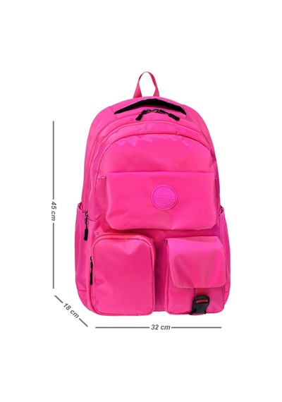Lilymoon Büyük Boy Çok Gözlü Sırt Çantası Günlük Pembe