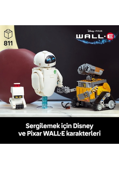 LEGO® ǀ Disney ve Pixar WALL-E ve EVE 43279 - Yetişkinler için Animasyon Film Temalı Koleksiyonluk Model Yapım Seti (811 Parça)