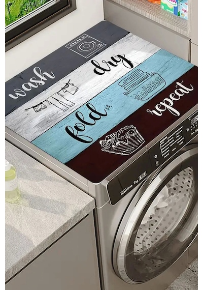 Valerine Life Çamaşır Kurutma Makinesi Matı Örtüsü 60x60cm Kaymaz Sıvı Geçirmez Silinebilir 27251014 Siyah
