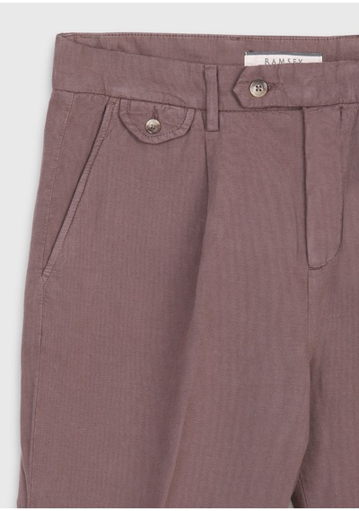 Ramsey Mürdüm Düz Dokuma Relaxed Fit Casual Pamuk Karışımlı Pantolon mürdüm damson Color