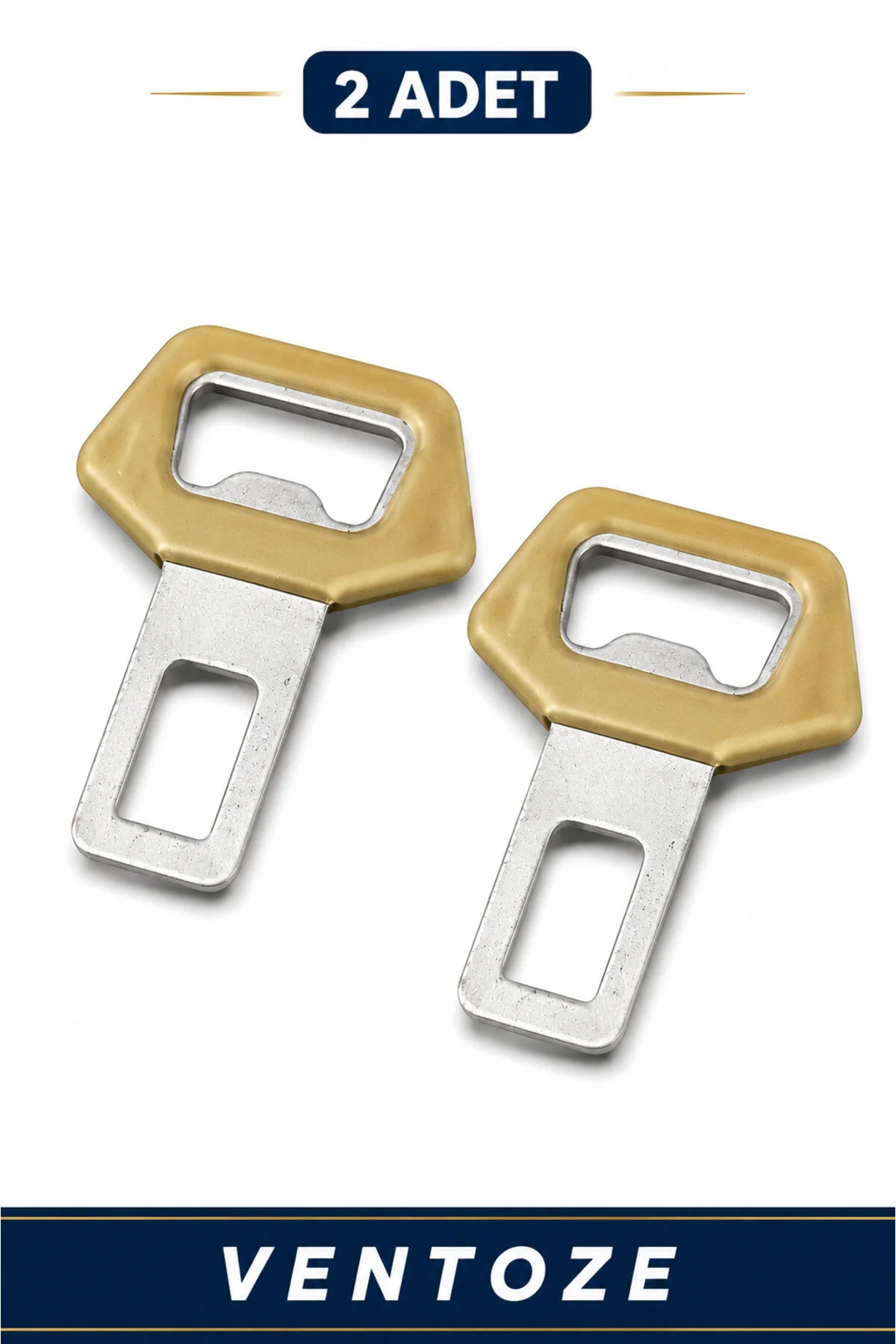 2 Adet Gold Kemer Tokası Tasarımlı Açacak Metal Universal Her Araca Uyumlu Takım