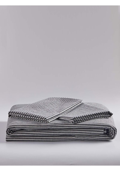 Caqqa Line Striped Çocuk Ve Genç Tek Kişilik Pamuk Lastikli Nevresim Takımı