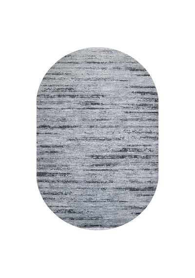 Alya Modern Tasarım Makine Oval Halı 20434 Siyah