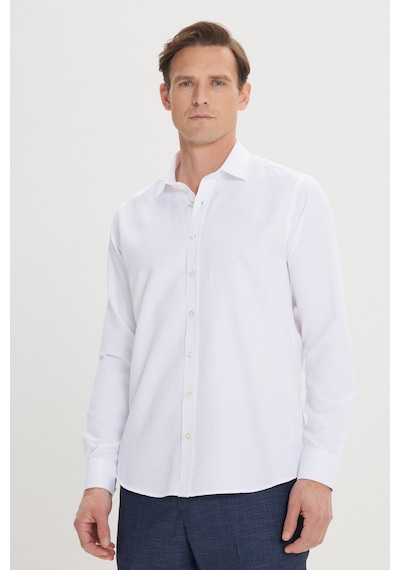 AC&Co / Altınyıldız Classics Slim Fit Dar Kesim Erkek Gömlek Beyaz - 2'li Beyaz