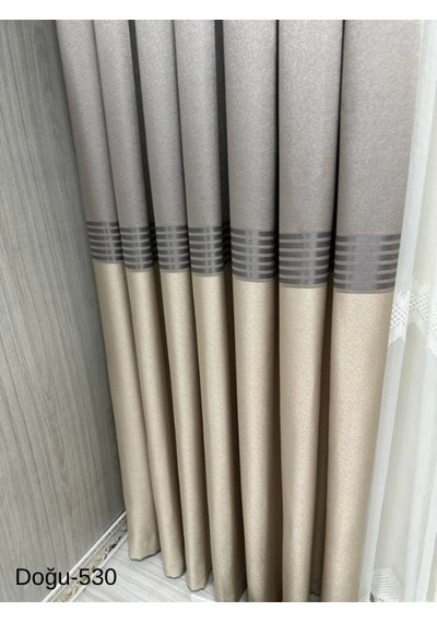 Nivemeshome Doğu Vizon Ft671536 V-530 1/3 Sık Pileli Fon Perde Apm