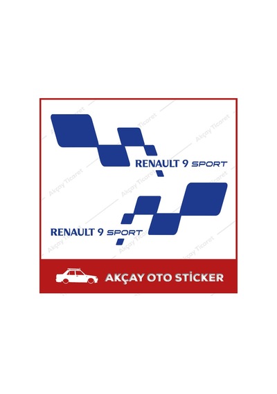 Renault 9 Sport Sticker (Takım Set) Renault 9 Sticker Oto Sticker