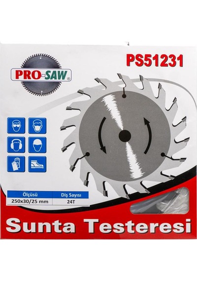 Pro-saw Ps51231 Sunta Ahşap Kesme Daire Testere 250x30/25 Mm 24 Diş