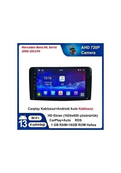 Mercedes-benz-ml-serisi-2006-2011 Carplay 9inç 1/16gb Multimedya