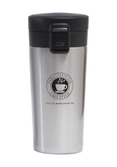 Kilitli 304 L Çelik Gri 500 Ml Kahve Termos Mug Cin406gr Açık Beyaz