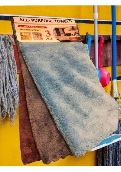 Çok Amaçlı 3'lü Temizlik Bezi Mikrofiber Havlu Yumuşak Dokulu 30x30 Cm Çok Renkli