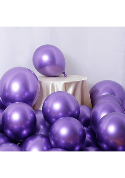 5 Ad Mor Renkli Parlak Krom Metalik Aynalı Balon