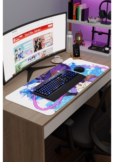 Lisa Genshin Impact Anime Oyuncu V1 - 90x40 Xxl Gaming Mouse Pad Fare Altlığı