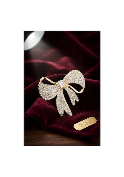 Gold Renk Zirkon Taşlı Fiyonk Model Broş Tj-br501 Evimdeyokyok