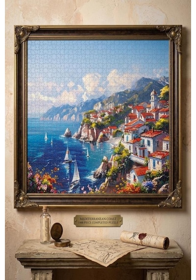 1000 Parçalı Blue Ocean Okyanus Manzarası Tasarımlı Puzzle 48x68cm Eğitici Çocuk Yapboz 1