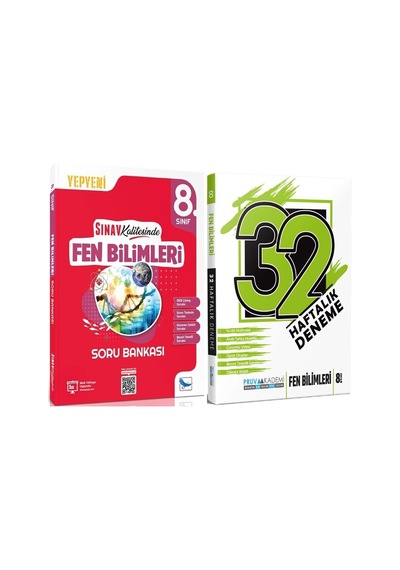 Sınav Yayınları 8. Sınıf Fen Bilimleri Soru Bankası Ve Pruva 32 Haftalık Deneme Seti 2 Kitap